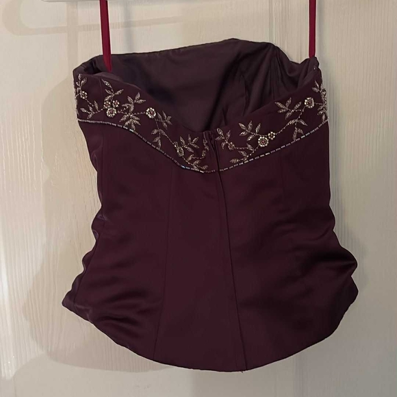 Embroidered Purple Satin Camisole By Impressions Xs - Picture 2 of 12